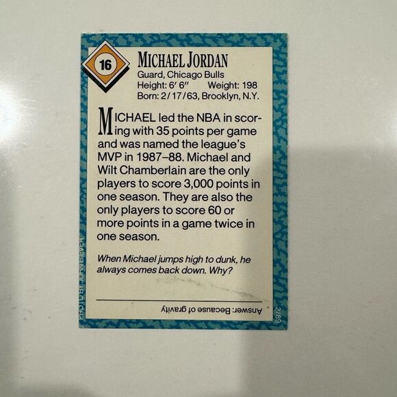 RARE: 1989 89 Sports Illustrated For Kids Michael Jordan #16, Perforated Edges - Picture 6 of 6